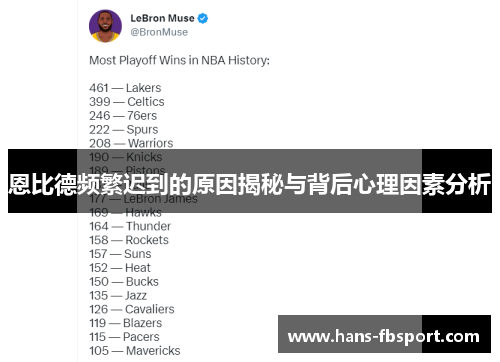 恩比德频繁迟到的原因揭秘与背后心理因素分析 恩比德频繁迟到的原因揭秘与背后心理因素分析